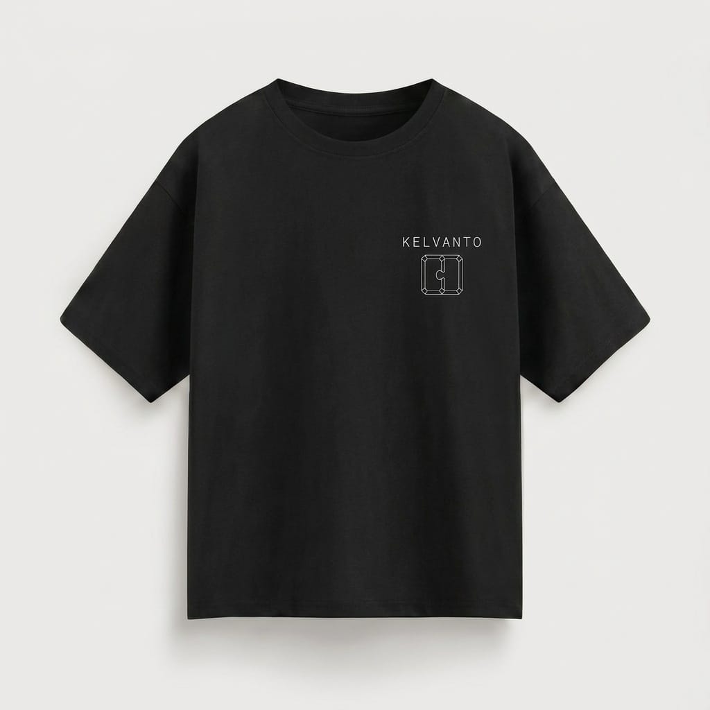 T-shirt Compass Nero 100% cotone