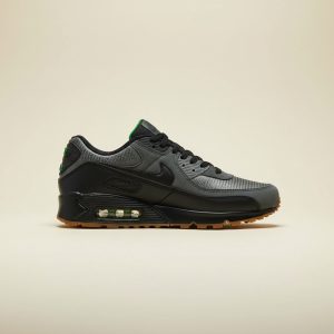 Sneakersy Nike Air Max 90 Smoke Grey Black, męskie, czarno szare, skóra i zamsz, do stylizacji na co dzień i wieczór, IQ0580-084